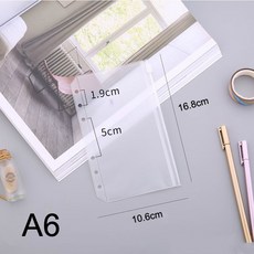 A6 活頁夾計劃書筆記本活頁夾口袋存儲現金信封票據帶 10 件 6 孔活頁夾拉鍊文件夾免費標籤, 10 個拉鍊袋, 1個