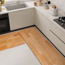 국산 피로방지 푹신한 주방매트 양면 PVC 발매트 10T, 1개, 양면주방매트 10T 우드 (소)