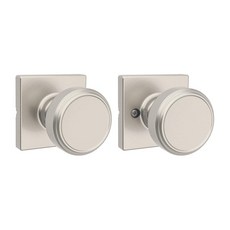 Kwikset Maven 내부 통로 문 손잡이 옷장 및 복도 문용 사각형 광택 크롬 잠금 방지 마이크로밴 보호 기능 포함, 1팩, 새틴 니켈
