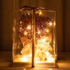 마음담은집 1000일화 프리저브드 LED 안개꽃다발, 안개꽃 퍼플