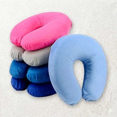 컬러 목베개 X2개 (색상랜덤) 메모리폼 극세사 목쿠션 목베게 차량용목베개 직장인목베개