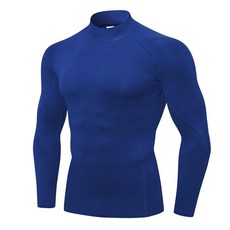 남성용 압박 셔츠 긴소매 운동용 상의 체육관 언더셔츠 액티브 스포츠 베이스레이어110141, 블루