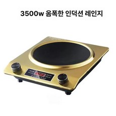 오목 인덕션 업소용 전기스토브 냄비호환 1구 고출력 전기조리기구 제품 식당 냄비 음식준비 스토브 3500W, 6.샴페인 골드 3500W