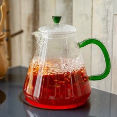 로젤 그린 직화 내열 유리 티포트 주전자, 그린1.5L
