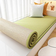 베란다 다다미 깔개 쿠션 매트 소파 일본식 카페트, 45x45cm 베개, 1개, 젤리그린 쿨링대나무+테디플리스