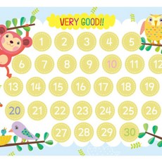 칭찬스탬프판 원숭이 5개 유치원출석도장