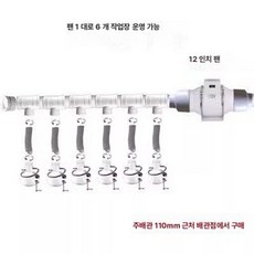 연결형 컨베이어형 후드 덕트 흡연기 흡입기 업소용, DIY 설치 키트, 320W 1대6, 기본 색상