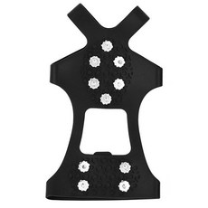 雪地防滑冰爪 戶外攀岩 10齒不鏽鋼冰爪 攀冰鞋套 登山防滑鞋套【HO25】, 10齒冰爪 S, 黑色