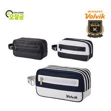 볼빅 VAIB 모던 투웨이지퍼 골프 파우치, Black/Black