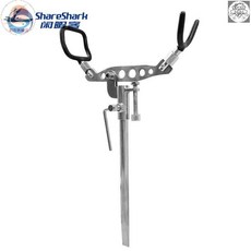 ShareShark 304不銹鋼地插釣魚竿支架，可調節角度，適用於海釣、磯釣、路亞釣, 不銹鋼支架,815g