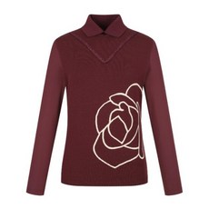 핑골프웨어 KQF 121D3TR152_WN 여성 V장식 플라워 카라 긴팔 티셔츠 2793975