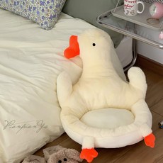 베러모어 오리 폭신폭신 소파쿠션 미니소파 백허그 인형쿠션 좌식방석 의자방석, 그레이