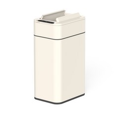 다룸 자동 센서 쓰레기통 냄새 차단 20L 양문형 + 봉투 15매, 아이보리, 1개