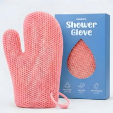 슬러피 실리콘 반영구 샤워장갑 목욕 때밀이 샤워글러브, 1개, 1개입, 핑크