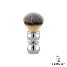 CONQUEST 義大利 RazoRock Chrome Silvertip Plissoft 合成纖維刮鬍刷, 1個, 1