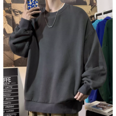 【小蘭優購】韓系衛衣 大學T 寬鬆長袖衣服 薄款刷毛 素面情侶上衣 男女長T 長袖T恤