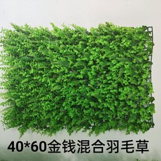 台灣公司 嘉義出貨 仿真草坪 塑料草坪 假草坪 櫥窗裝飾 假草 墻面裝飾 綠植墻 背景墻 植物墻 店鋪裝飾墻 商場裝飾, 40*60金錢混合羽毛草