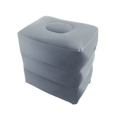 YPLUS 旅行充氣腳墊 - 三層氣墊 車用/飛機擱腳墊 舒適旅遊神器, 淺灰, 淺灰