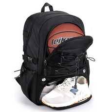 GlneYos 별도의 신발 수납 공간 및 볼 홀더가 있는 농구 가방 백팩 대형 다기능 스포츠 축구 배구 야구 테니스 배드민턴 체육관에 적합 블랙102600, GlneYos 별도의 신발 수납 공간 및 볼 홀더가 있