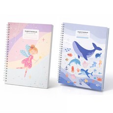 잉글리쉬아뜰리에 스프링 요정 바다동물 12mm 좁은칸 3줄 영어노트 영어공책 4권세트, 1세트, Fairy 요정 4권