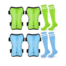 Hryrbay 아동용 축구 정강이 보호대 및 양말 청소년 축구 정강이 패드 보호 디펜더 장비 만 3-15세 유아 남아 여아용