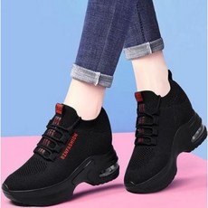 여성용 여성 발편한 에어 키높이운동화 여자 통굽 워킹화 신발7cm