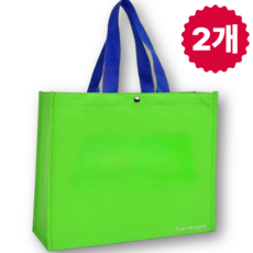 트루행센 타포린백 장바구니 대형 43cm, 2개, 그린블루