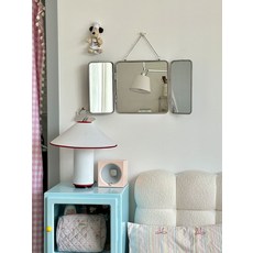 삼면 탁상 메탈 프레임 접이식 다용도 메이크업 사각 삼면 거울 30 x 60, 단면 거울 20 x 30