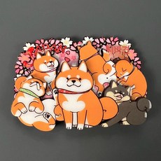 냉장고 자석 마그넷 선물 여행 장식용 기념품 일본, 시바 이누 다수