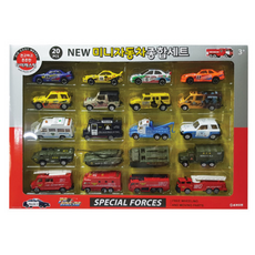 NEW 20P 미니 자동차 종합세트 경찰 군용 소방 레이싱, 1개
