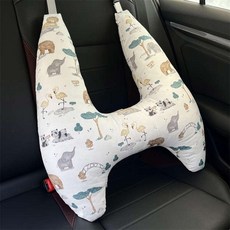 兒童車用睡覺神器車用抱枕頭長途汽車安全帶後座後排副駕駛護頸枕, 動物樂園【升級內膽\可拆卸\