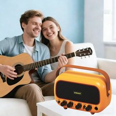 기타 베이스 블루투스 스피커 스 휴대용 미니 스피커 일렉기타 앰프, 1개, MY-01, 오렌지색