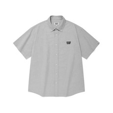 와키윌리 남녀공용 셔츠/블라우스 와펜 옥스포드 반팔 셔츠 WA2502SS01GR