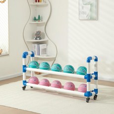 이동식 농구공 수납대 체육관 유치원 학교 공 보관 선반, 1개, 유아용 농구 1열 2단 3-5호10개