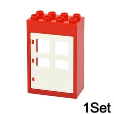 404 도트 대형 Duploes 베이스 플레이트 벽돌 빅 사이즈 빌딩 블록 바닥 액세서리 Leduo 입자 호환 큰 동물, 43 red door