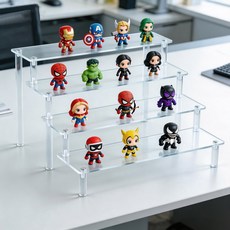 25X8CM 디스플레이 스탠드 라이저 보관 미니 선반 조각품 4단 향수, 4 tier, 명확하다