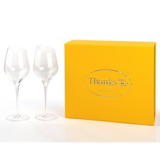 땡스투 리드프리 크리스탈 오로라 와인잔 2P 선물세트 오블리끄 클리어, 2개, 440ml