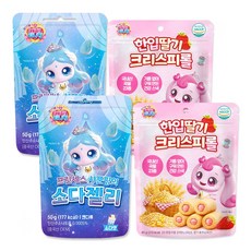 프린세스 캐치티니핑 한입 딸기 크리스피롤 40g + 캐치티니핑 젤리 50g 세트, 1세트, 90g, 한입 딸기 크리스피롤+소다젤리