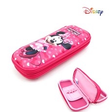 미키 미니 마우스 EVA 2단 필통 여아 남아 초등학생필통 신학기 입학선물필통 인기캐릭터필통, 1개, 핑크