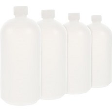 뚜껑이 있는 1000ml Pe 좁은 입 시약 병 4개 실험실 샘플 및 액체 보관용 반제품 플라스틱 화학 용기