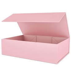 선물용 뚜껑이 달린 검정색 선물 상자 마그네틱 클로저 직사각형 접이식 신랑 들러리 프로포즈 박스 결혼식 1, 26.5x18x7.5cm, 1pcs pink