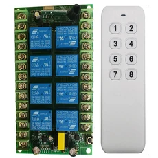 AC 220V 8 채널 RF 무선 원격 제어 스위치 시스템 수신기 릴레이 315/433 MHz, 02 하얀색