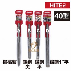 HITE2 40型電動鎚用 楊桃鑿 石材破碎, 1個, B. 鎢鋼尖鑿230mm