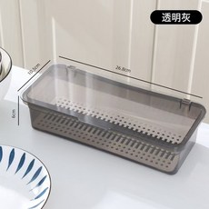 NBZH透明筷子收納盒廚房家用瀝水帶蓋防塵筷子筒餐具勺子筷子籠置物架, 1個, 透明灰:如圖