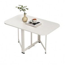 折疊桌 免安裝設計, 白色, 6人