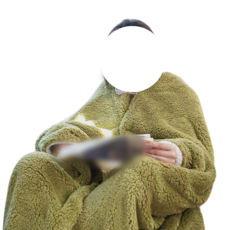 차박 집순이 뽀글이 쇼파 입는 이불 두껍고 따뜻한 먼지없는 숄 망토 양털 무릎 담요 사무실 학생 기숙사 고시원 낮잠 블랭킷