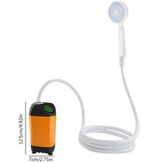 전기 샤워 펌프 4800mAh IPX7 방수 배낭 여행 해변 애완 동물 휴대용 캠핑 사용하기 쉬운, 06 Orange basic