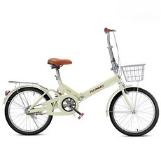 여성용 클래식 미니벨로 접이식 바구니 자전거 20 22인치, 1개, 150cm, [베이지/접이식] 1단 블랙에어타이어 20인치