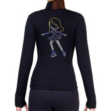 피겨 스케이팅 폴라텍 폴라 플리스 재킷 리본스톤 장식 JR402MIX 용 사이즈, 연보라