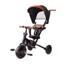 ℋ母嬰 兒童（三合一）折疊三輪車，多功能滑步車/三輪車/平衡車，寶寶學步好幫手, 咖啡黑, 1個